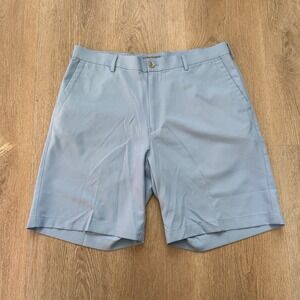 Peter Millar Wicking Men's 36 Golf Shorts Sky Blue Logo Outdoor Performance